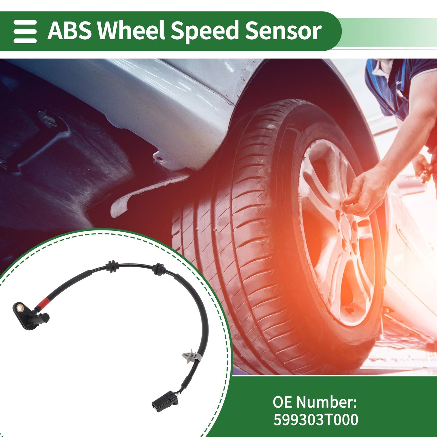 ABS Wheel Speed Sensor No. 599303T000 for Kia K900 (2015–2017) Rear Right