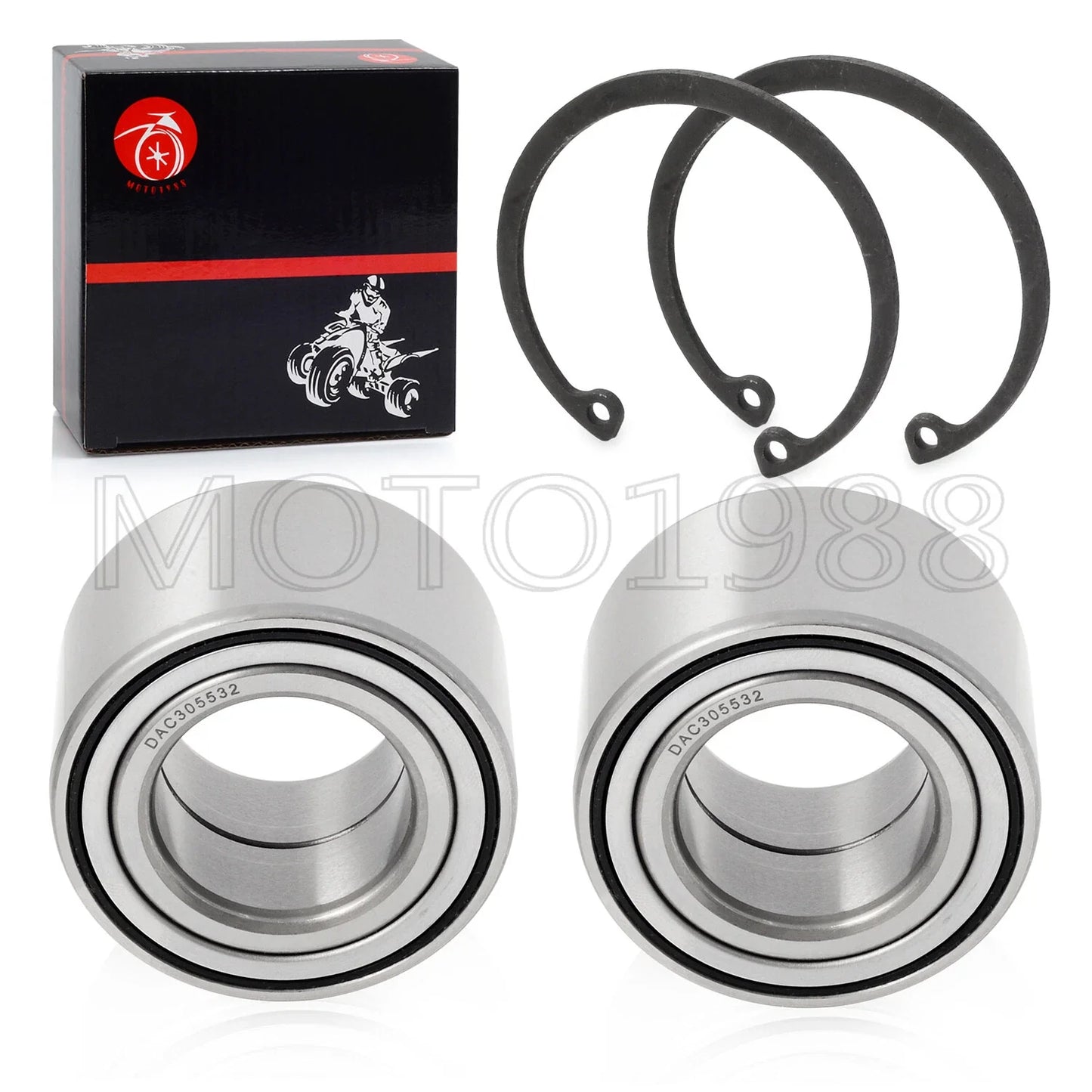 2 x Rear Wheel Bearings+CIRCLIP for Yamaha Grizzly 350-700