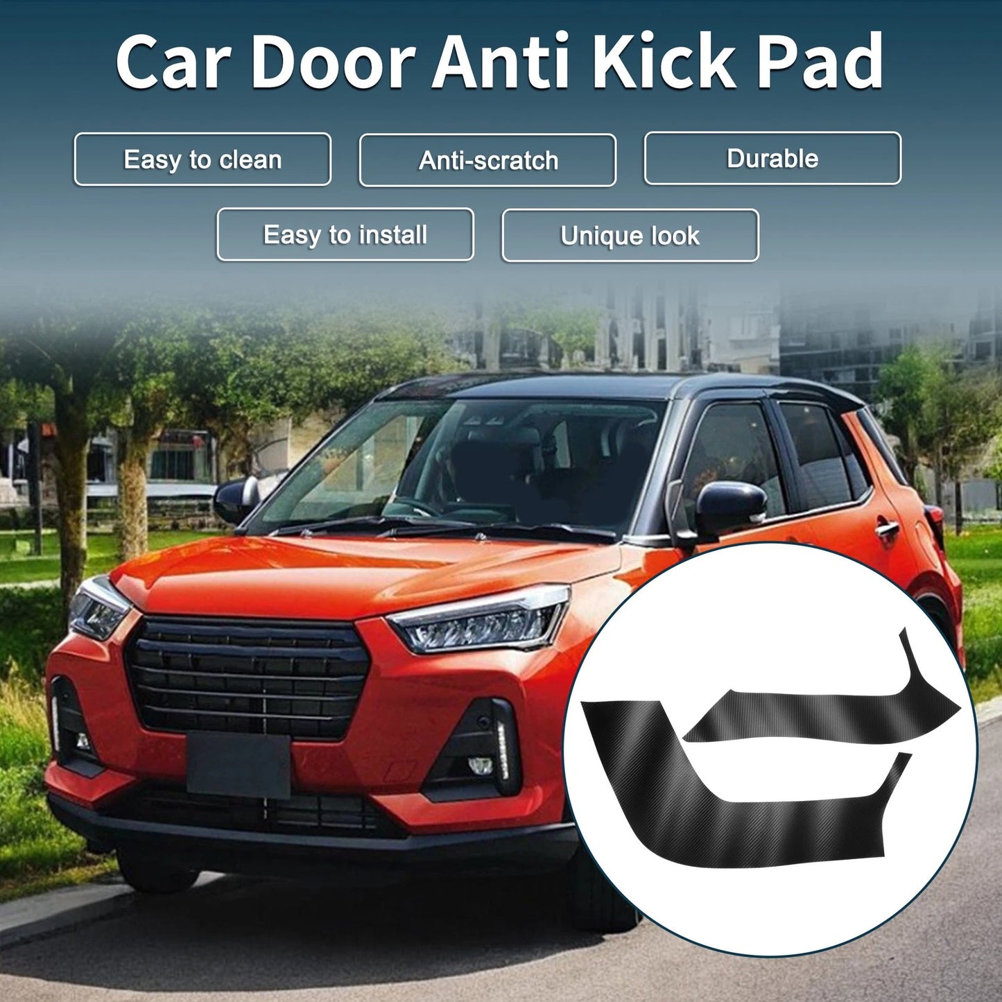 Faux Leather Anti Kick Pad Sticker for Daihatsu New Rocky (A200/A210)