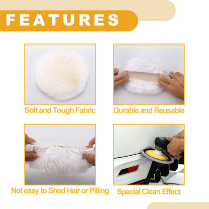 1pc 6" Wool Polishing Buffing Waxing Pad for Universal Use