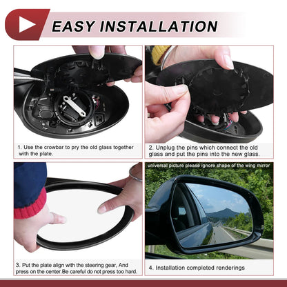 Right Heated Mirror Glass Replacement for BMW 5/6/7 Series (2016-2019)