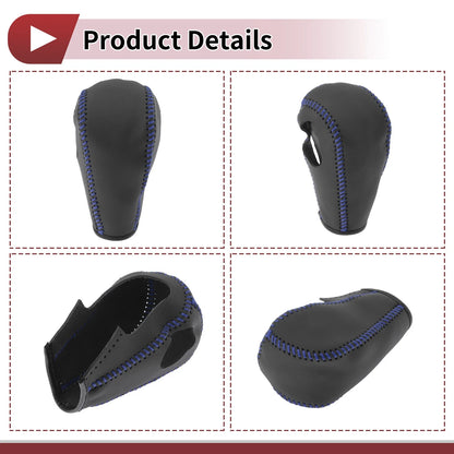 Gear Shift Knob Cover for Ford Edge (2011–2014) Blue Faux Leather