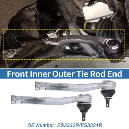 2X Front Outer Tie Rod End Links for Honda Civic CR-V (No. ES3332R/ES3331R)