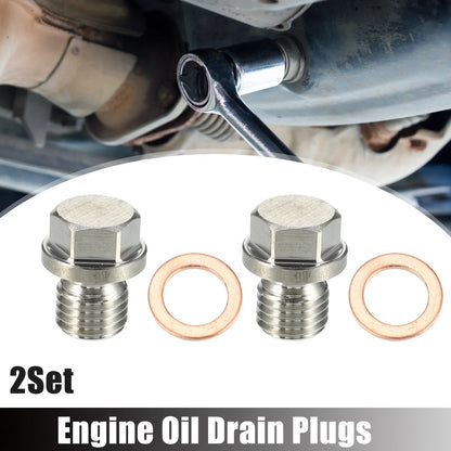 M12x1.5 Engine Oil Drain Plug with Washer for Mercedes-Benz