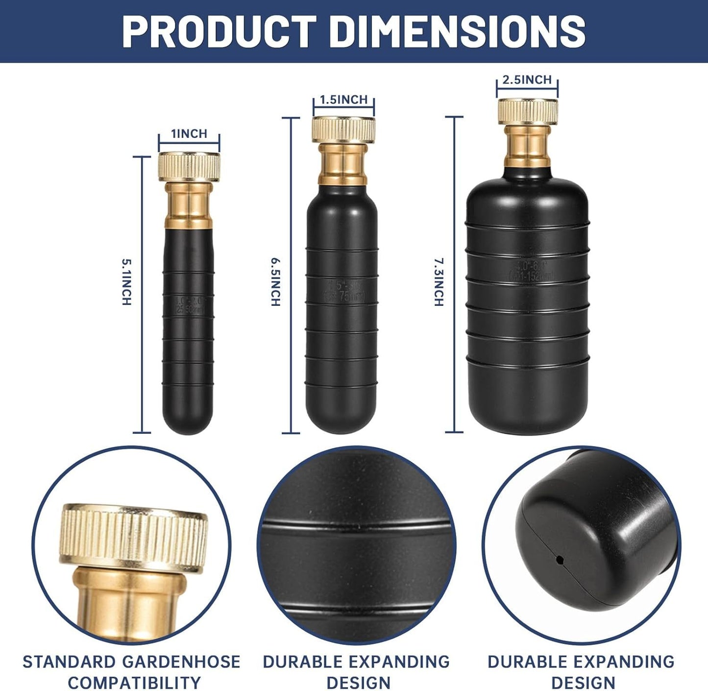 Set of 3 Drain Bladders for Automotive Use