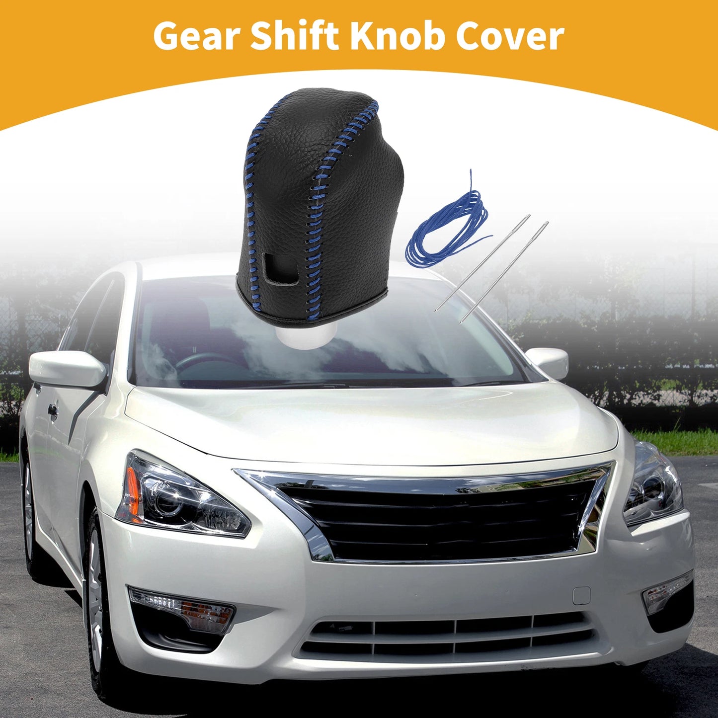 Gear Shift Knob Cover for Nissan Altima (2019–2024) Pebbled Black Blue