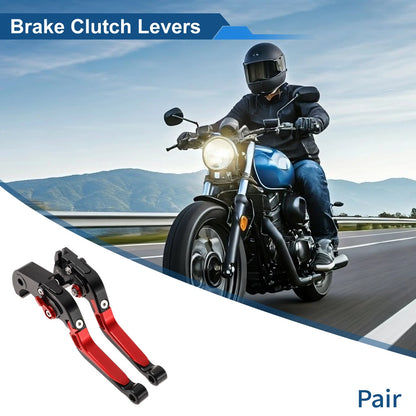 Brake Clutch Levers for Kawasaki ZX10R (2006–2015) Black Head Red Handle