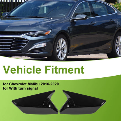 1 Pair Mirror Cover Cap for Chevrolet Malibu (2016–2020) Gloss Black