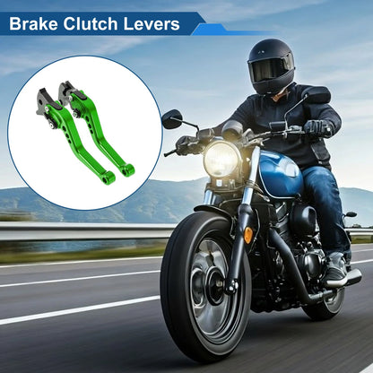 6-Speed Adjustable Brake Clutch Levers for Yamaha Raptor 660 (2001–2004) Green