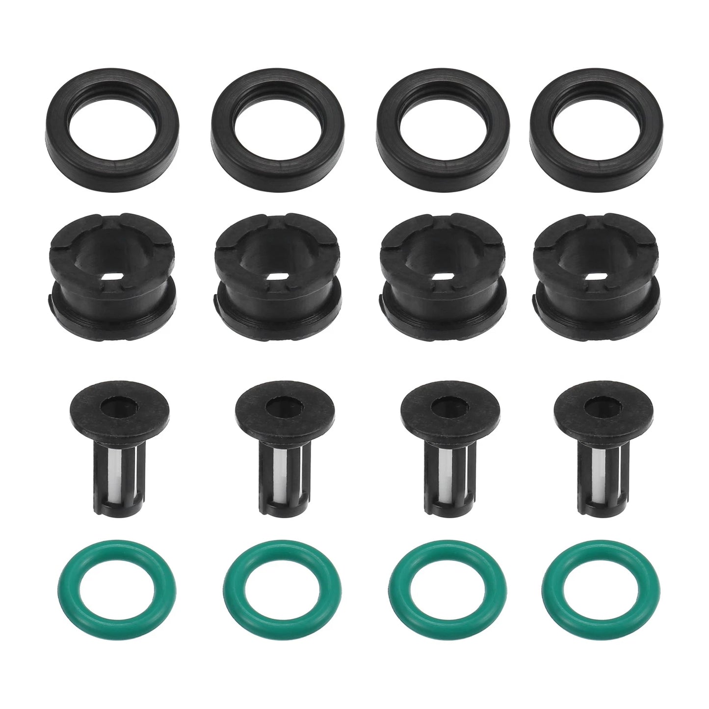 Set of 4 Fuel Injector O Rings Seals with Micro Filters for Suzuki GSXR 600 750 (2001–2019)