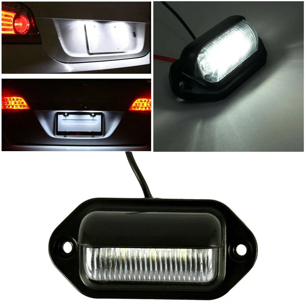 Waterproof / 6 LED 12V / License Plate Light for Car Boat Truck Trailer