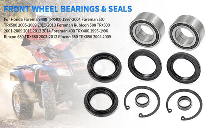 2 x Front Wheel Bearing & Seals for HONDA Foreman Rubicon 400–500 Rincon (2003–2013)