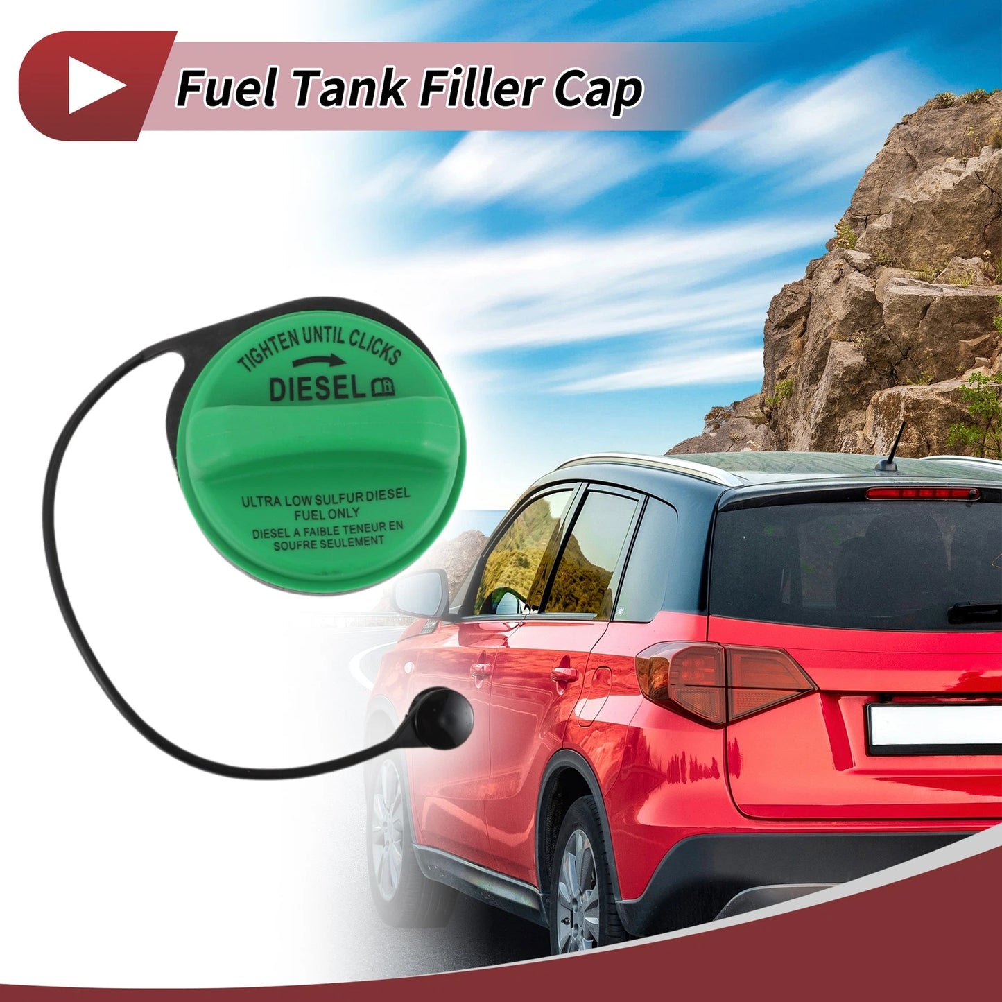 Gas Fuel Cap Cover for GMC Sierra 2500 HD 3500 HD (2007–2019) Green