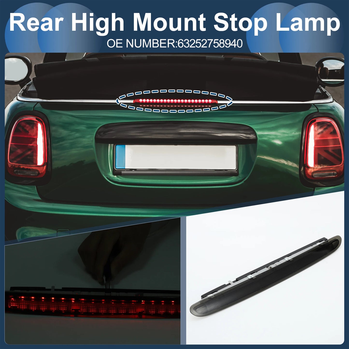 LED Third Brake Light for Mini Cooper R58 Coupe (2012–2015) Black Housing