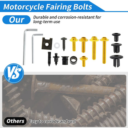 Windshield Bolt for Yamaha Motorcycles (Aluminum Rubber Gold Tone)