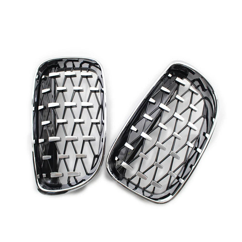 Chrome Black Diamond Front Kidney Grill for BMW 1 Series (2004-2013)