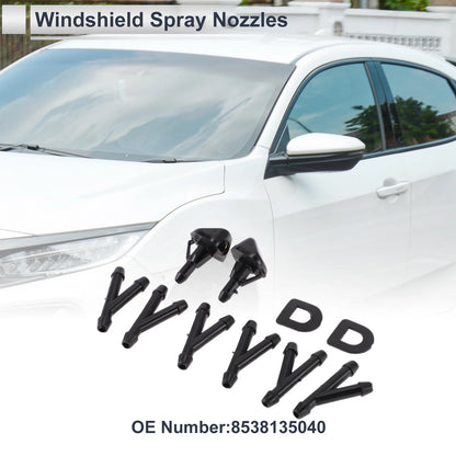 Washer Nozzle Set of 6 w/ Hose Connector for Toyota  No.8538135040