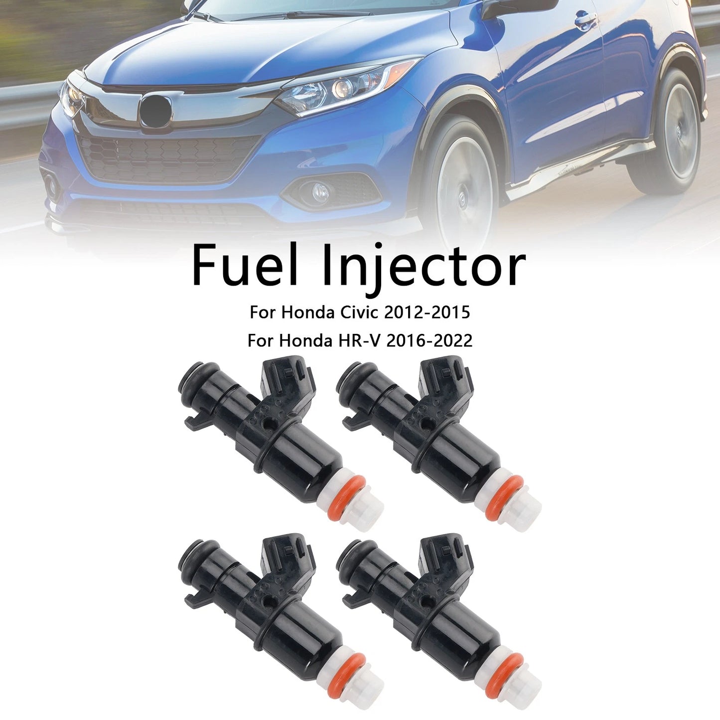 Set of 4 Fuel Injectors 16450-RWK-003 for Honda HR-V Civic (2016–2022)