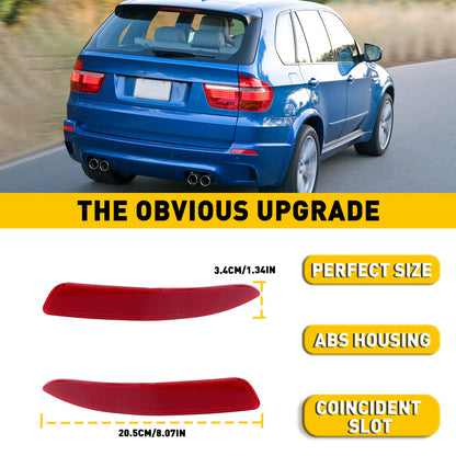 Set of 2 Rear Bumper Reflectors for BMW X5 E70 (2007–2010) Red