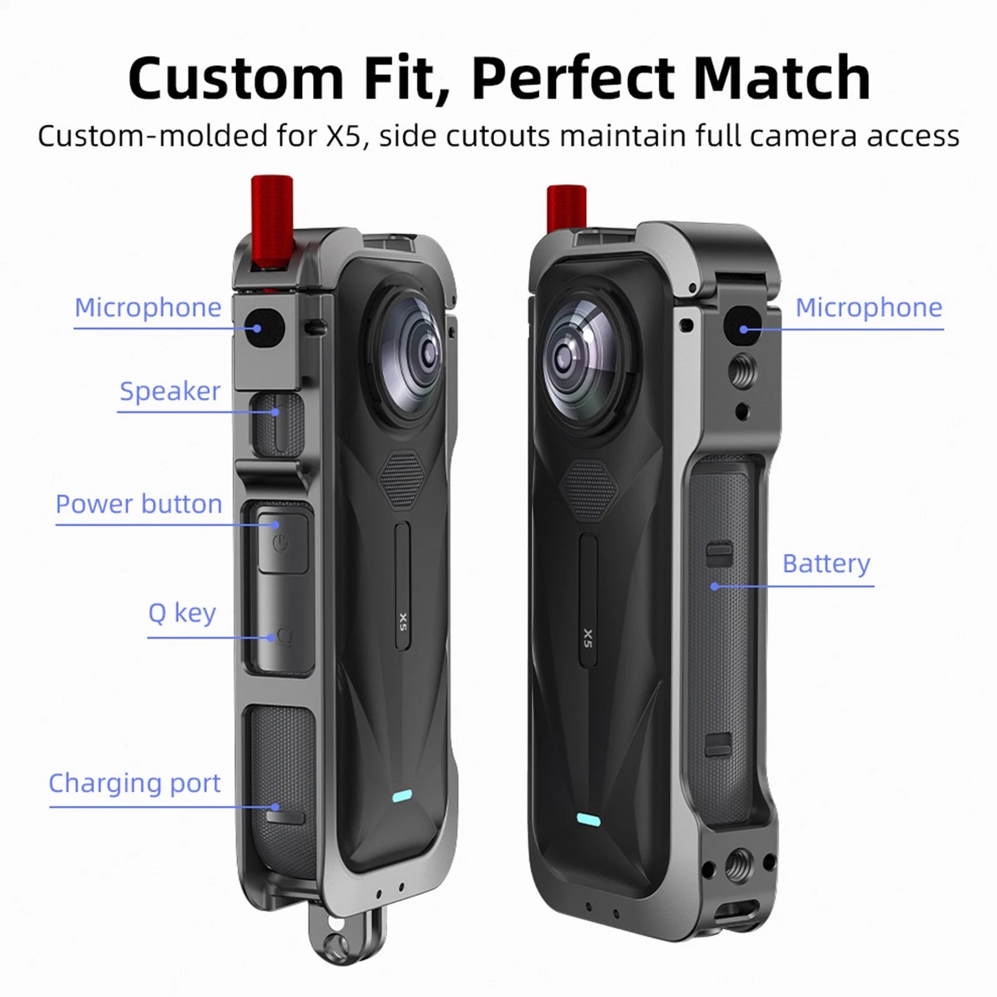 Camera Protective Case with Lens Cover Kit for Insta360 X5 (2015–2023)