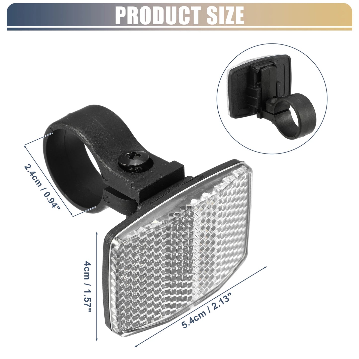 Bike Reflectors 2.13"x1.57" for Bicycle Accessories (Universal Fit)