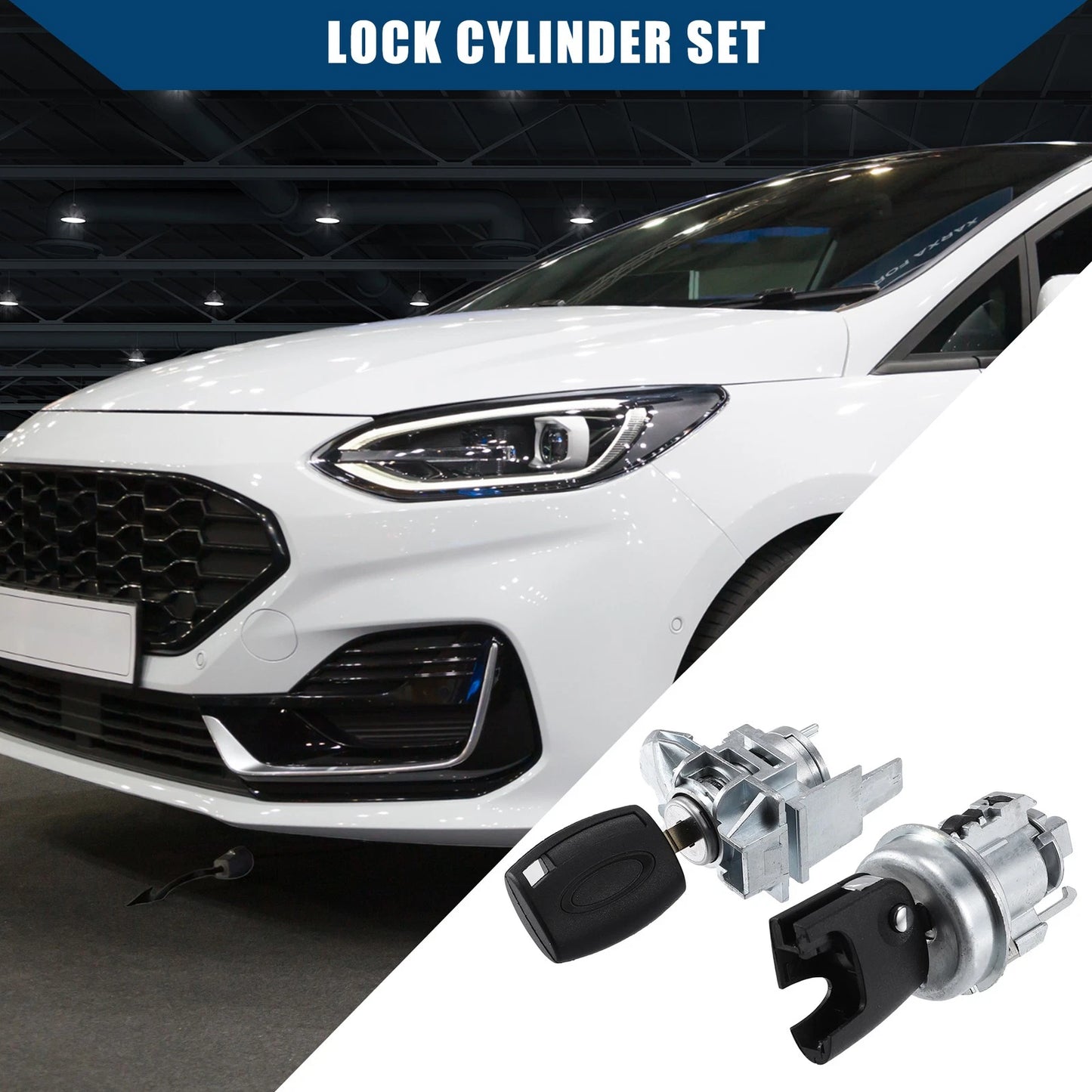 Set of 1 Ignition and Door Lock Cylinder W/Keys BE8Z11582B for Ford Fiesta (2011–2019)