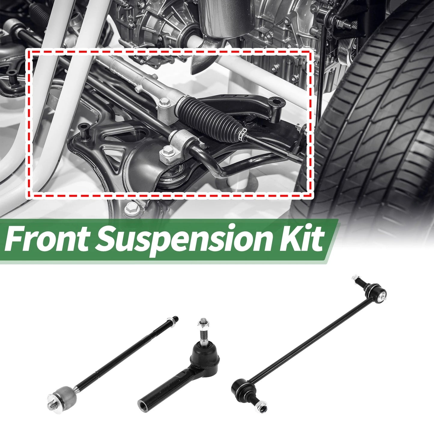 6pcs Front Suspension Kit Tie Rod End Sway Bar Link for Volkswagen Routan (2009–2011)