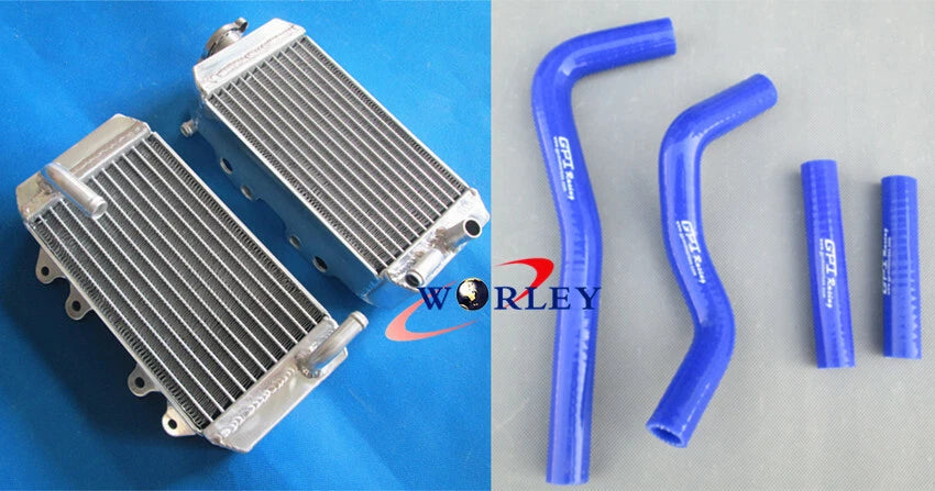 Aluminum Radiator + Black Silicone Hoses for Honda CRF150 CRF150R (2007–2024)