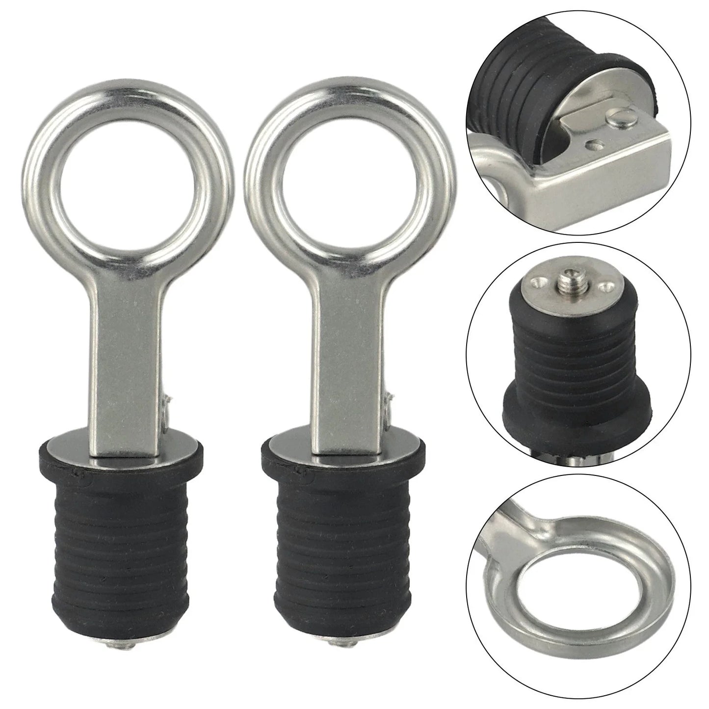 Drain / 1 Inch / Stainless Steel and Rubber for Boats and Livewells