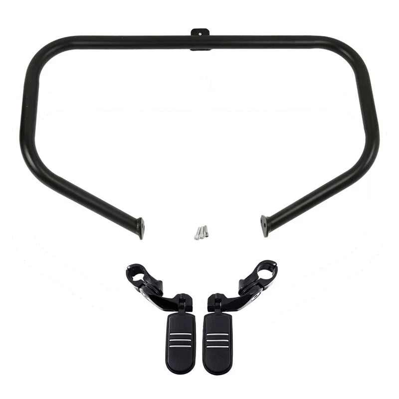 Black Engine Guard Highway Bar Footpegs for Harley Electra Glide (1997-2008)