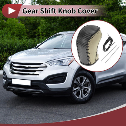 1 Pcs Gear Shift Knob Cover for Hyundai Tucson (2015–2018) Black Beige