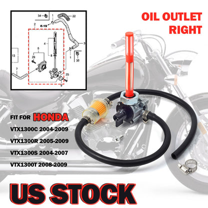 Fuel Vacuum Petcock with Filter for Honda VTX1300C, VTX1300R, VTX1300S, VTX1300T (2004–2009)