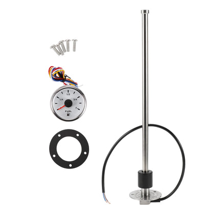 Fuel Sending Unit and Gauge Kit 0-190 Ohm for Boat Car Truck (14.76")