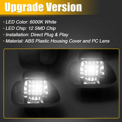 2 x LED License Plate Light Assembly for Chevy C1500 C2500 (1999-2006)