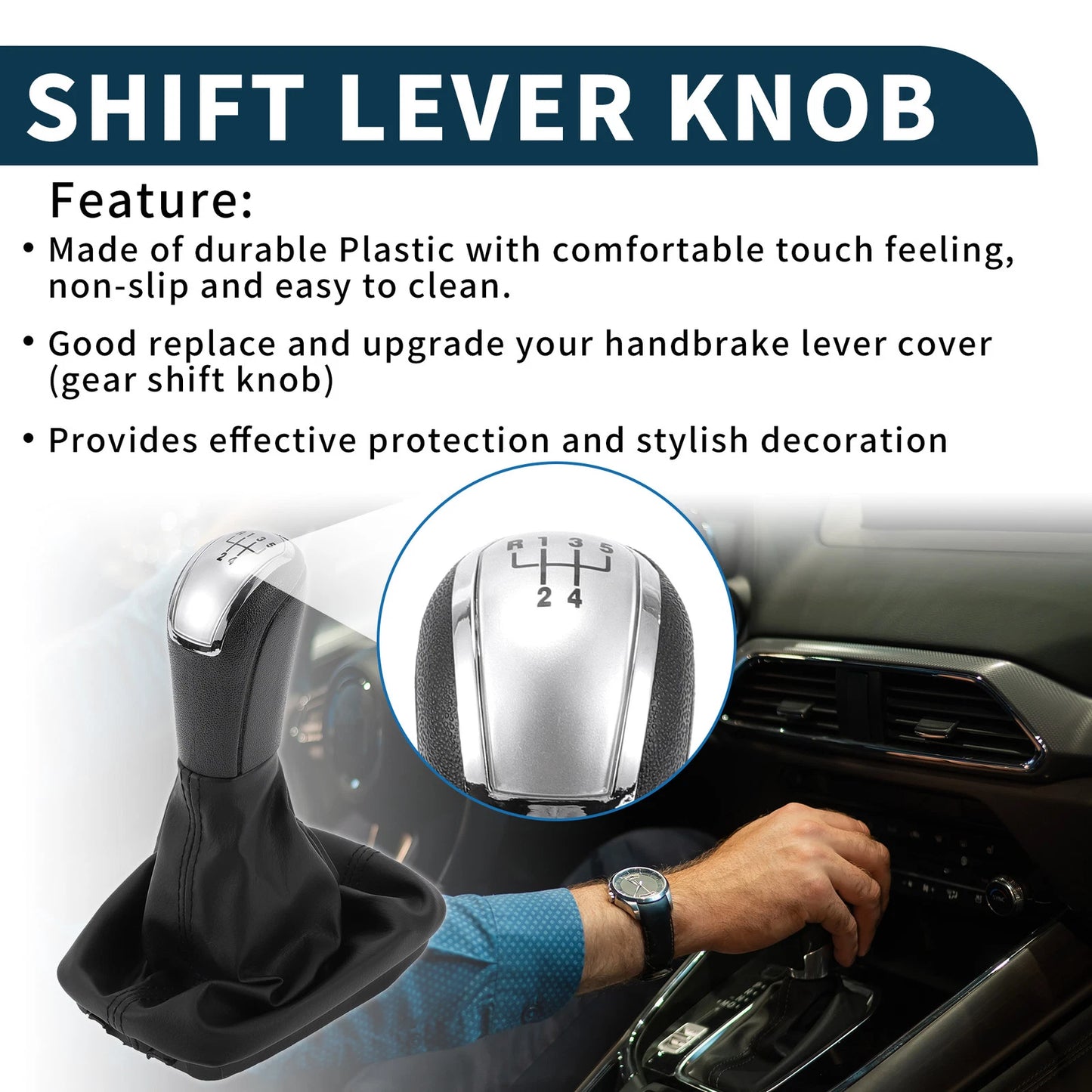 5 Speed Manual Gear Shift Knob w/ Cover for Skoda Fabia I (1999–2008)