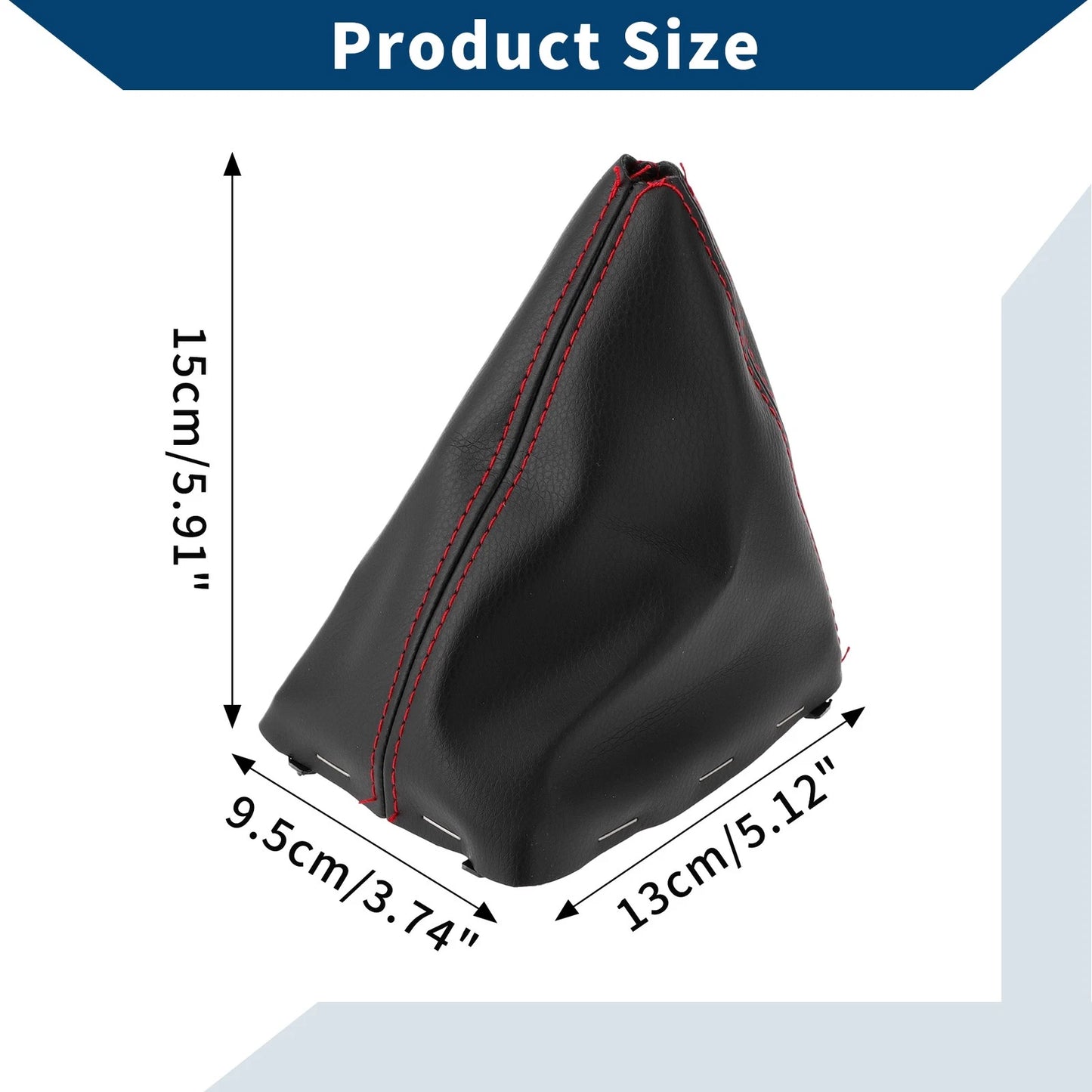 1 Pc Gear Shift Gaiter Black Red Leather for Ford Focus C-MAX (03-10)
