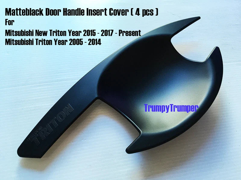 Matte Black Door Handle Insert Bowl Trim for Mitsubishi Triton L200 (2006-2017)