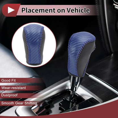 1 Pc Gear Shift Knob Cover for Mazda CX-5 (2013–2014) Black Blue Faux Leather