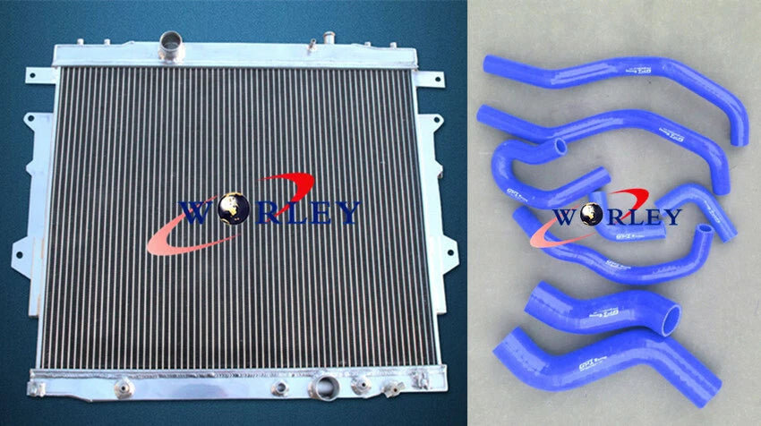 Aluminum Radiator with Blue Hose for Toyota Hilux (2005–2015)