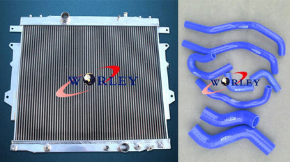 Aluminum Radiator with Blue Hose for Toyota Hilux (2005–2015)