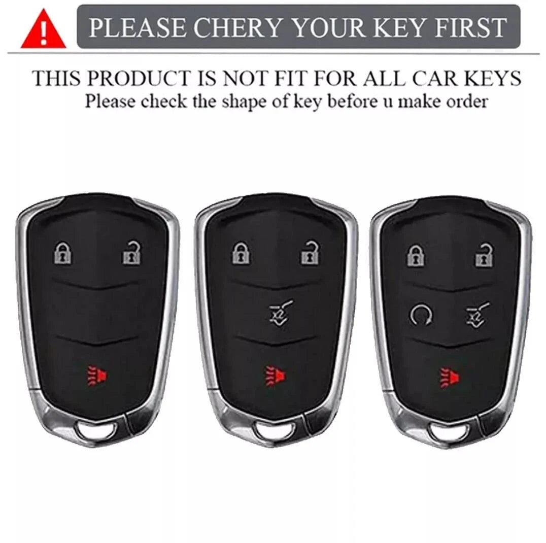 Alloy Leather Key Fob Cover for Cadillac XT5 CT6 ATS CTS SRX (2015–2019)