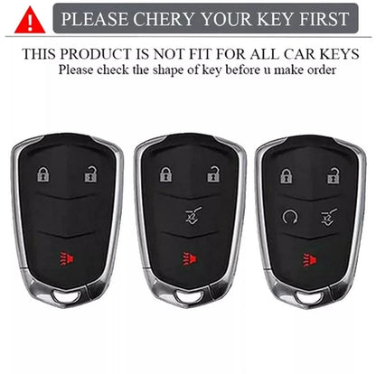 Alloy Leather Key Fob Cover for Cadillac XT5 CT6 ATS CTS SRX (2015–2019)