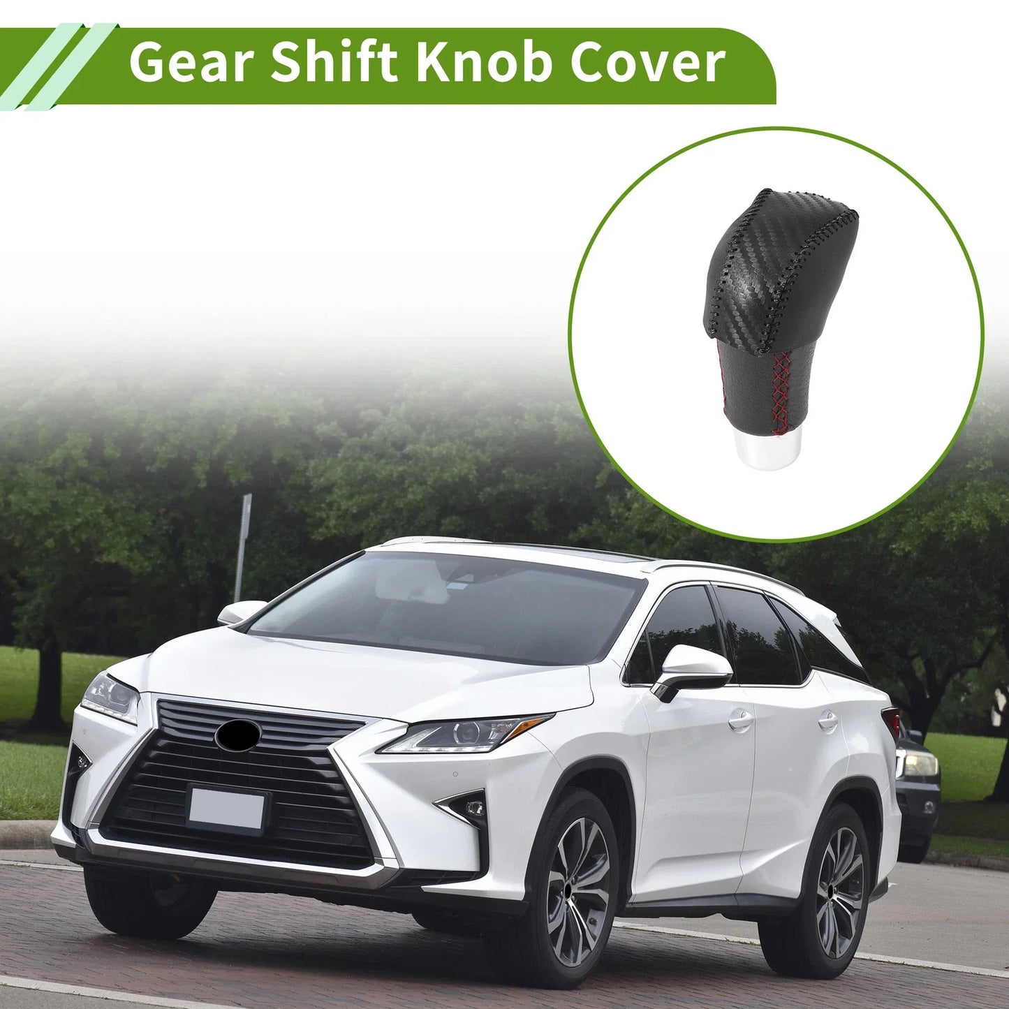 Car Gear Shift Knob Cover for Lexus RX350 (2023-2024) Carbon Fiber Black