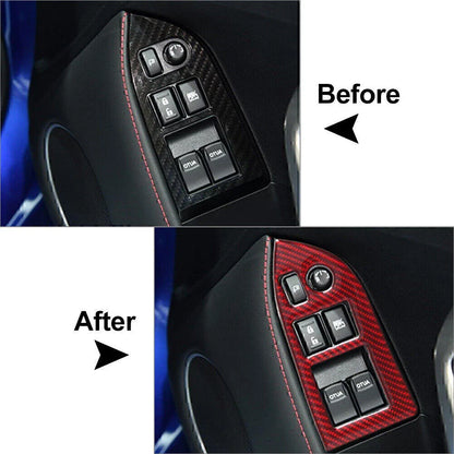 Red Interior Window Switch Button Cover Trim for Subaru BRZ, Toyota 86