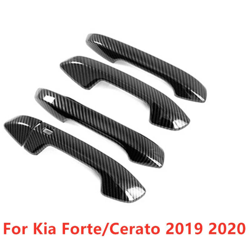 4x Carbon fiber Door Handle Cover Mold Trim for Kia Forte Cerato (2019–2020)