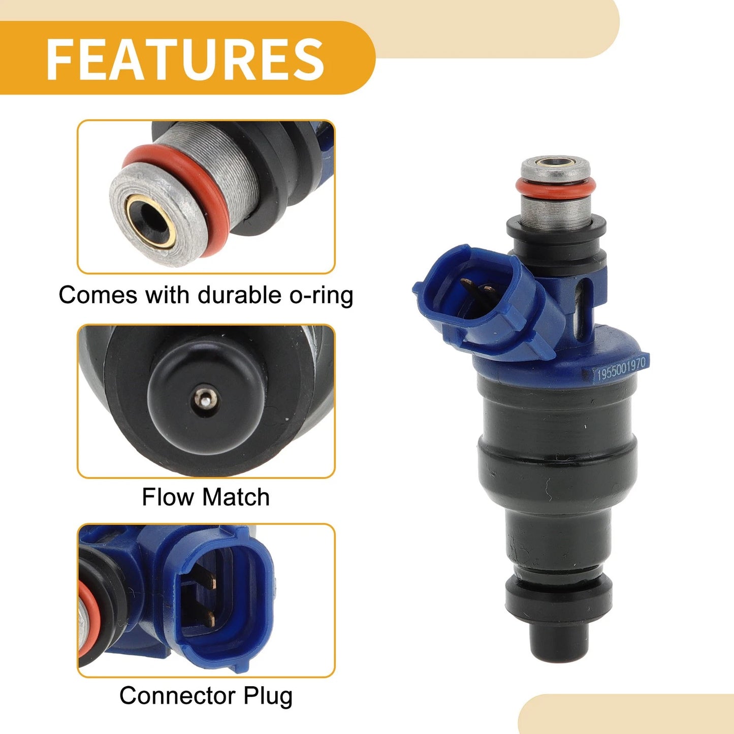 1 Pc Fuel Injector No.B6S7-13-250 for Mazda Miata 1.6 (1990–1993)