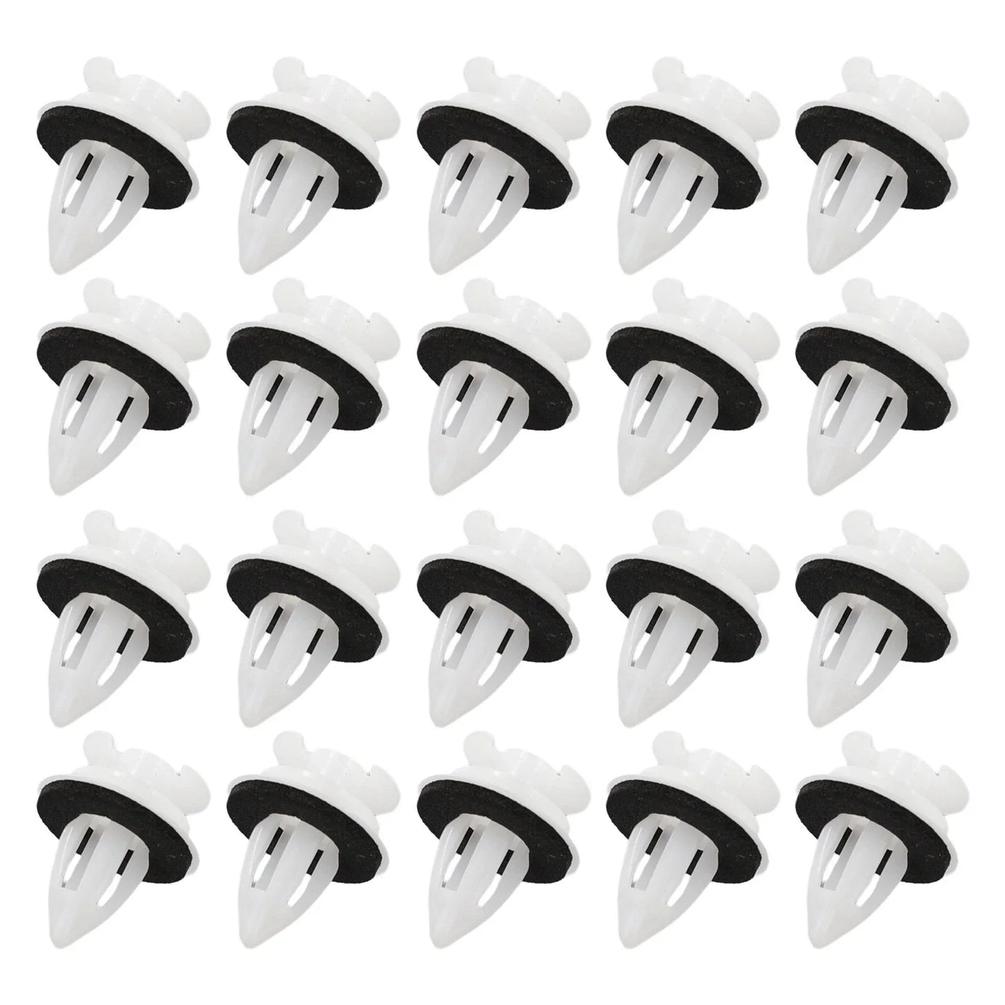 Car Clips / 20Pcs / White Panel Retainer Trim With Washers