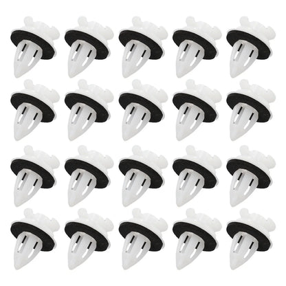Car Clips / 20Pcs / White Panel Retainer Trim With Washers