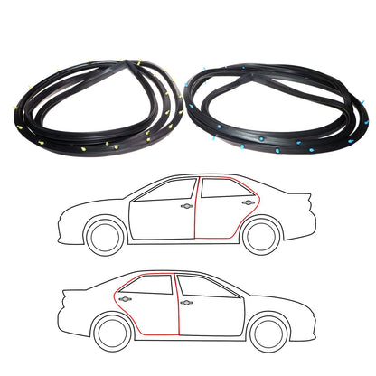Set of 4 Rear Door Weatherstrip Rubber Seals for Toyota Crown (S60–S65)