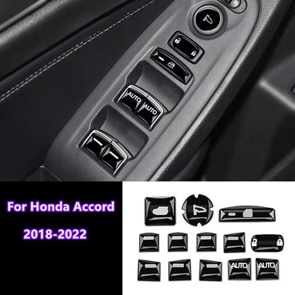 13x Rubber Window Lift Lock Switch Trim Cover for Honda Accord (2018–2022)